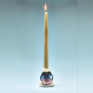 Anthropologie Francesca Kaye Floral Taper Candle Holder